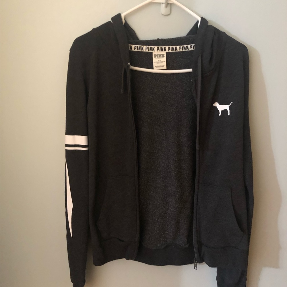 PINK gray zip up